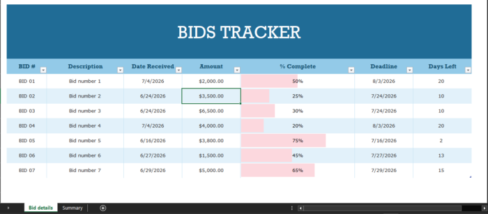 bid tracker